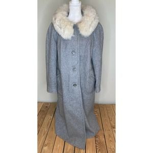 Vintage YOUTHCRAFT Real Fur Lined Wool Peacoat M